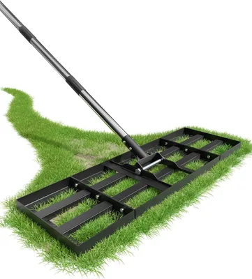 Grass Scraper 75 x 25 cm med justerbar längd, nivårak med 190 cm inomssatt stål, robust och arbetarsparing