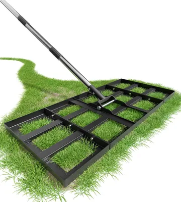HFHOME Draadknipare, 75x35 cm, justerbar längd, grasskrapare med 1.8 m inoxsten handtag, robust och energisparande, färg: grön