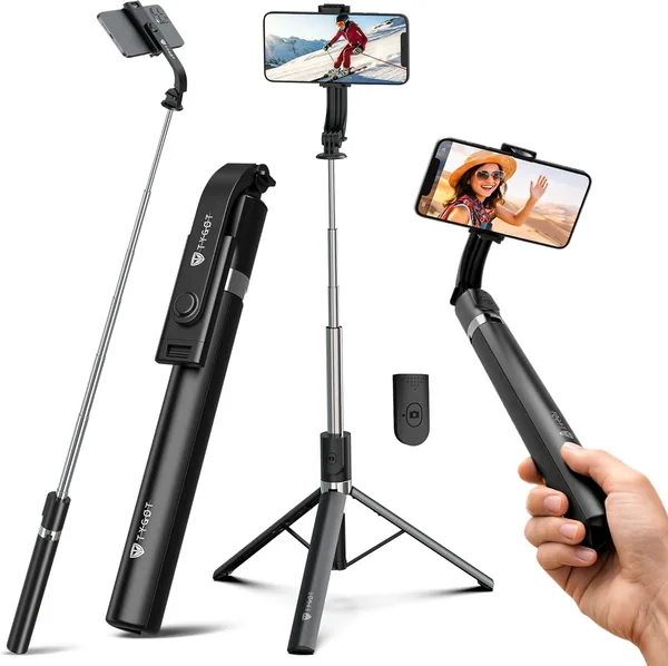 Tygot T9 Selfie Stick Tripod, 67 Inch (170CM) Reinforced Tripod for Mobile Phone