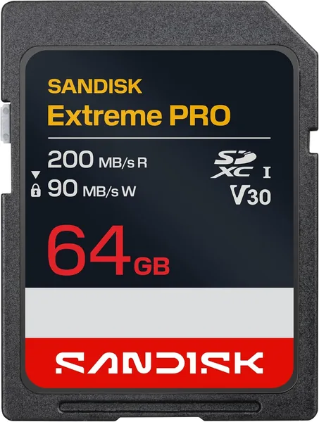 SanDisk Extreme PRO SD UHS-I Karte 64G (bis zu 200 MB/s Lesegeschwindigkeit und 90 MB/s Schreibgeschwindigkeit, 4K UHD Video, U3, V30) App