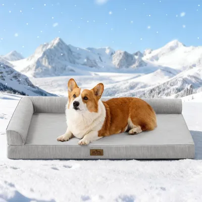 COZY KISS Cooling Dog Bed, Orthopedic Cat Bed for Small/Medium Dogs, Waterproof Cover