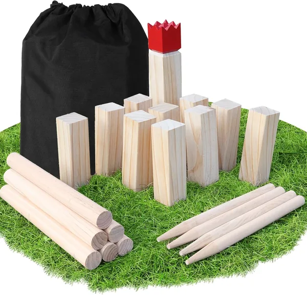 Ordfingo Kubb Viking Throwing Game Large - Original 5 Kubb Outdoor Games