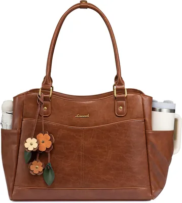 LOVEVOOK Laptopbeutel für Frauen 15,6 Zoll Arbeitsbeutel Einkaufstasche Handtasche Elegante Lehrerin Beutel Tragetasche aus PU-Leder Schultertasche