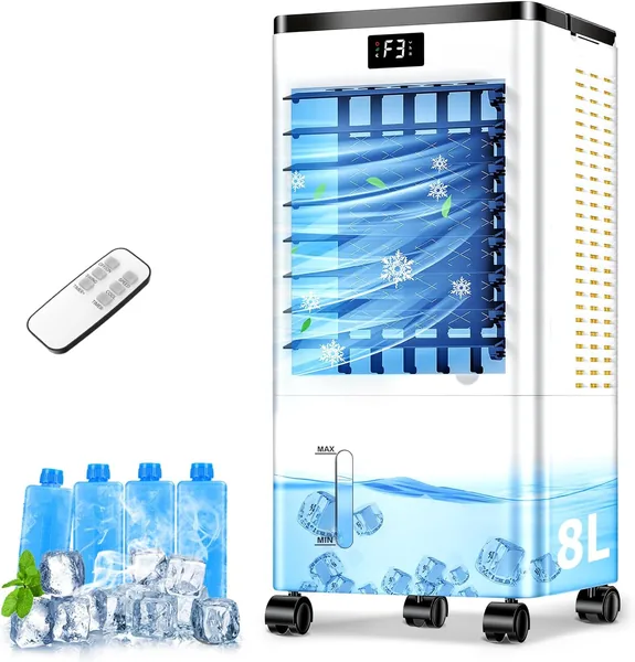 Portable Air Conditioner 4-in-1 Evaporative AC Cooler 3 Speeds 120 Oscillation