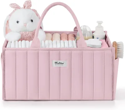 Organizzatore per Pannolini Maliton, Organizzatore per Neonati, Cesto Prodotti per Bambini con Comparti e Manici, Supporto per Pannolini per Bebé