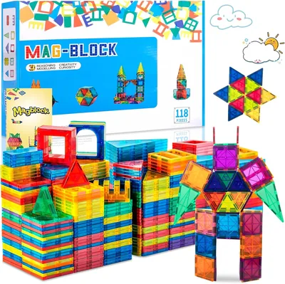 JUQG 118 Del Magnetiska Byggnadspel Toys