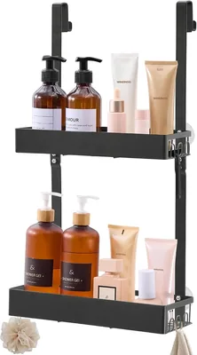 Estante de ducha SONGMICS para colgar sin perforar, acero, 2 niveles | Colección PARSON BCB205B101