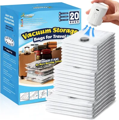 Acenter Vacuum Storage Bags 20 Pack with Pump