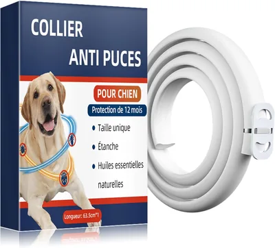 Collare Repellente Naturale per Cani con Oli Essenziali: Protezione di 12 Mesi contro Pulci e Zecche, Regolabile
