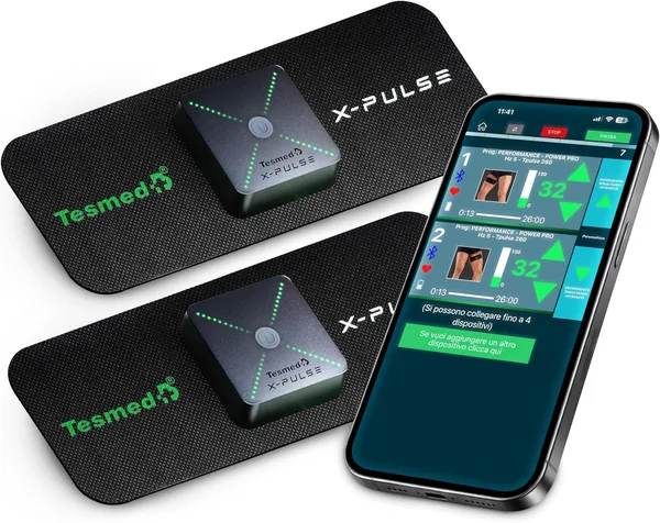 TESMED X-Pulse Rechargeable Wireless EMS Muscle Stimulator with App - 2 Devices Included, Unlimited Customizable Programs, Multi-Zone, 130 Intensity Levels