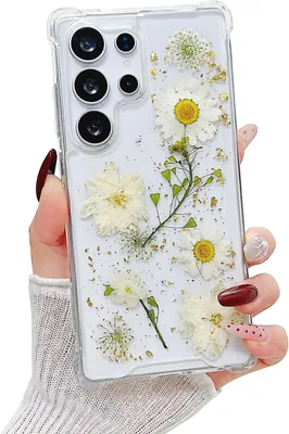 Cute White Flower Floral Phone Case for Galaxy S26 Ultra