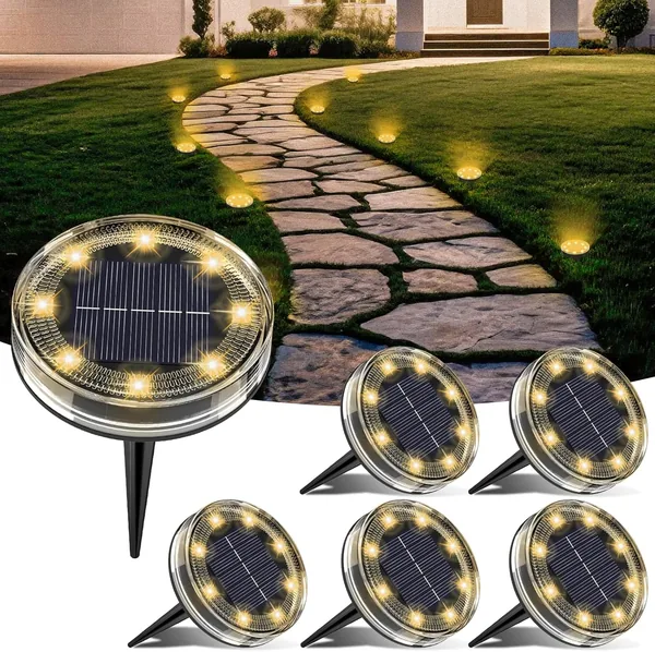 LOTMOS Pack of 6 Solar Floor Lights