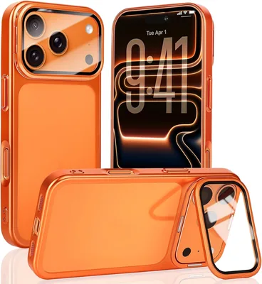 Funda para iPhone 17 Pro Max con Protector de Pantalla de Vidrio Templado y Soporte para Cámara Oculta