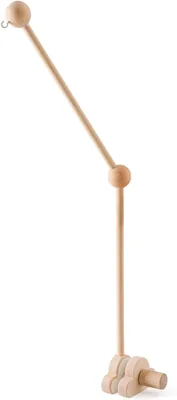 Brazo móvil para cuna, diseño de nube de madera 27x17 pulgadas, colgador móvil desmontable para bebé, bonito brazo cuna ajustable