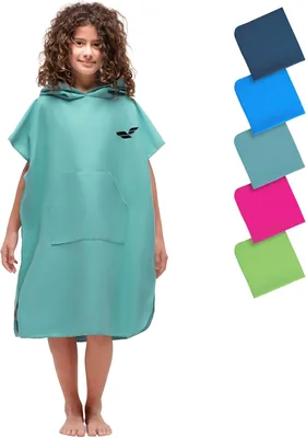 Fit-Flip Mikrofaser Badeponcho für Damen, Herren und Kinder | Schnelltrocknend, kompakt und ultra-leicht, Strandponcho für alle