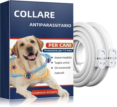 Collare Repellente Naturale per Cani con Oli Essenziali, Impermeabile - Protezione di 12 Mesi contro Pulci e Zecche - Regolabile