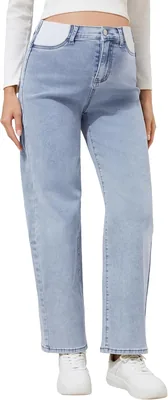 Pantalones de Mezclilla Elásticos Fitglam para Mujer, Tiro Medio, Bajo los Golpes