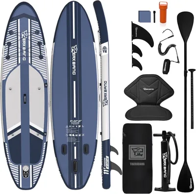 TIGERXBANG Stand Up Paddleboard mit Zubehör, 335 x 86 x 15 cm, SUP-Brett für Erwachsene, Shadow Collection - 19% Rabatt