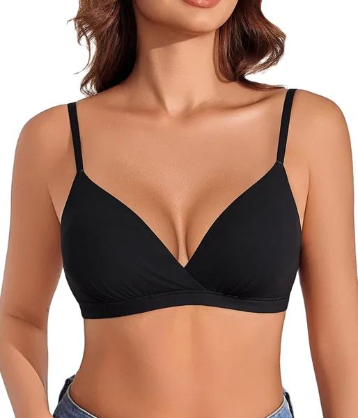 Avidlove Women's Bra Wireless Triangle Bralette Plunge Bra No Padding Sexy Comfortable Everyday
