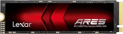 Lexar ARES SSD 1To M.2 2280 PCIe Gen4x4 NVMe Interne - Jusqu'à 7400 Mo/s en lecture et 6500 Mo/s en écriture pour PS5, PC, Ordinateur portable, Gamer