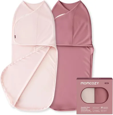 Momcozy Babynusse-Déshabillage pour Nouveaux-nés, Fermeture Silencieuse, Adaptée aux Bébés 0-3 Mois, Réduit le Reflet de Sursaut, Essentielle - Rouge