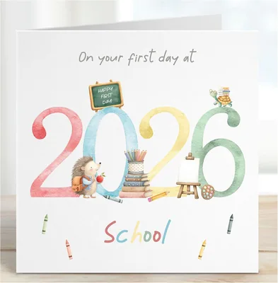 First Day at School Card 2026 Rainbow Bright - Best Deal