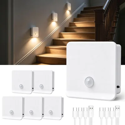 YzzYzz Night light sensor, battery, magnetic mount, set of 6