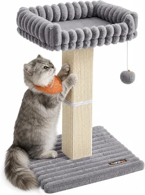 Feandrea CLAWFY PCA022G201: Post per Grattarsi del Gatto Adulto, Albero per Gatti con Piattaforma Lavabile, Sisal, 45 cm, Miglior Affare