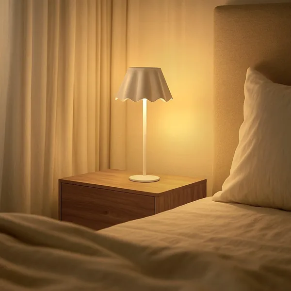 Mimotec Noe White LED Table Lamp 4W Dimmable 3CCT Light USB Rechargeable Battery Modern Design Ideal for Bedroom, Living Room, Desk, Home