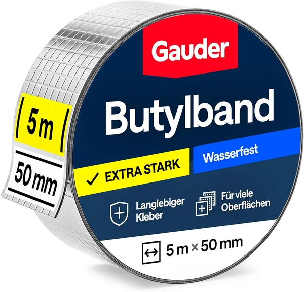 GAUDER Butylband wasserdicht selbstklebend - Butyl Dichtband f r Dachrinne
