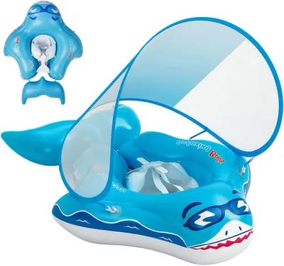 Qoosea Anillo de Natación para Bebé de 6 Meses a 3 años, Inflable con Protector Solar UPF50+
