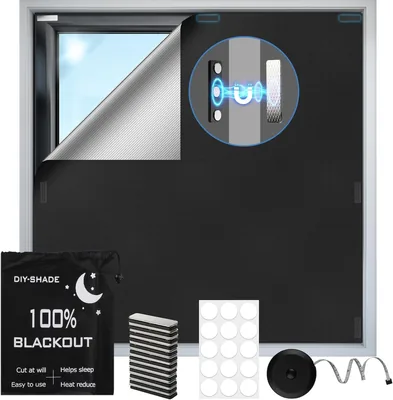 Magnetische Verduisteringsgordijnen 300x148cm, 100% Verduistering, Gordijnen zonder Boren - Best Deal