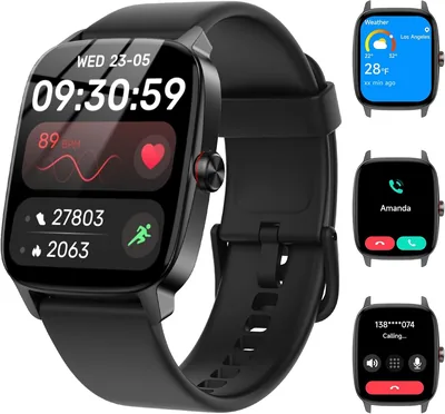 Reloj Inteligente para Hombre y Mujer con Llamadas Bluetooth y Asistente de Voz AI, Pantalla de 1.85 Pulgadas, Notificaciones WhatsApp, Monitoreo de Frecuencia Cardíaca