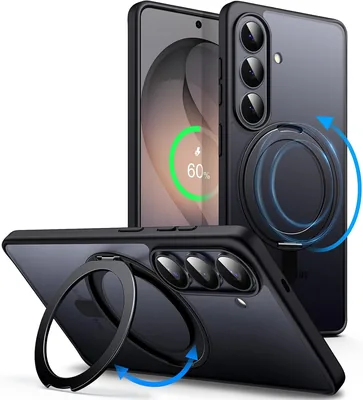 JETech Ring Stand Case for Galaxy S26 - Black