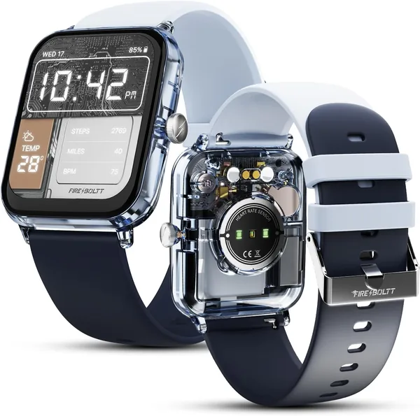 Fire-Boltt Ninja Phantom Smart Watch 1.83 Transparent Clear Body Design Bluetooth Calling Sports Modes Voice Assistant
