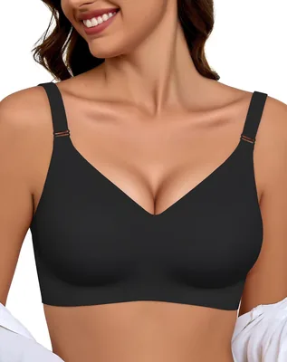 Reggiseno senza ferro senza cuciture per donna: comodo classico bustier imbottito | Reggiseno soft T-shirt invisibile