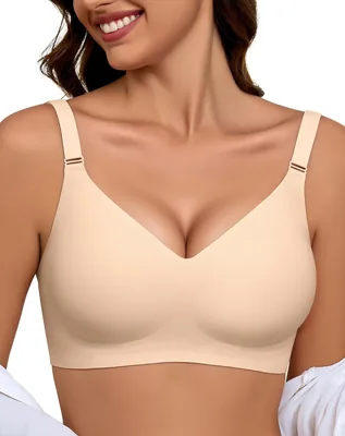 Sostén sin aros EIISSION para mujeres, levantador de busto con almohadillas cómodas - Sostenes sin aros para mujeres de tallas grandes Invis
