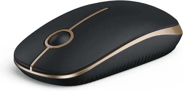 Logitech M185 Ultra-Slim Wireless Mouse 2.4G, Black & Gold 1pc