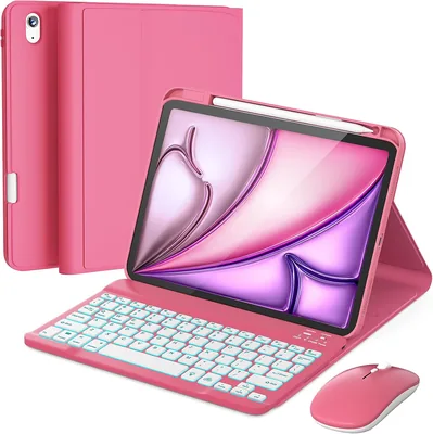 Hot Pink iPad Air Mouse & Keyboard Combo with Case