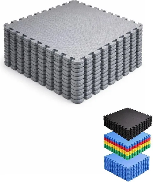 JARDIN202 - Fitness Puzzle Floor Mat for Gym | Foam Rubber Protection Set, Tatami, Expandable Mat 60 x 60 cm (10 mm)