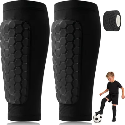 TiGog Children's Football Shin Pads - Ultralight Guards with Adhesive Bandage, Breathable Protection Best Deal