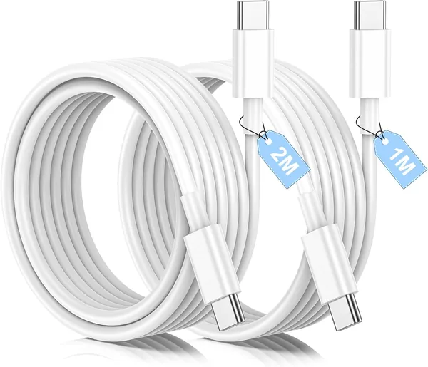 240W USBC to USBC Cable 2 Pack USB C Charger Cable 1M+2M PD Type C Charge Cable Fast Charging USB C 