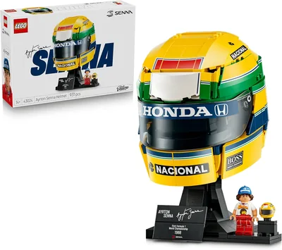 Edición de Casco de Ayrton Senna LEGO - Mercancía de F1 - Kit de Construcción con Minifigura Colección - Regalo para Niños y Adultos de 14+