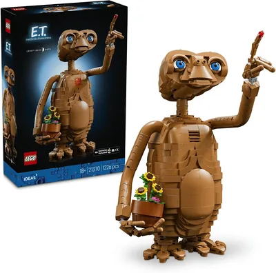 LEGO Ideen E.T. der Außerirdische - Modellbau für Erwachsene mit Alien-Figur, künstlichen Topfpflanzen und Lumsin S