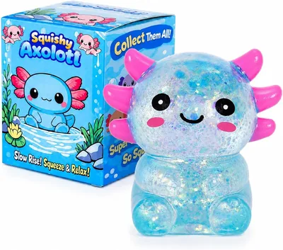 Axolotl Squishy Stress Ball, Soft TPR Slow Rising Squeeze Toy