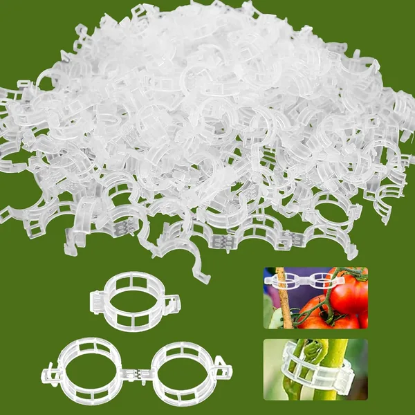 dellyy Tomato Clips 300 Pcs Plastic Climbing Plant Clips Tomato Pepper Support Clips