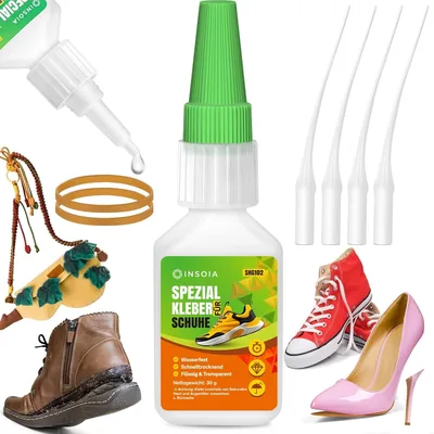 Schuhkleber Extra Stark Wasserdicht - 30g Set mit Super Kleber & Anti-Aushärtung - Superkleber für Schuhe, Sohlen, Sneaker