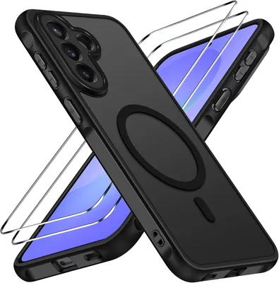 Copertina Magnetica iVoler per Samsung Galaxy A57 5G con 2 Vetri Temperati, [Resistente agli Urti] Trasparente