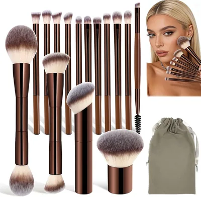 KIROGILY Brochas para Maquillaje, 15 Piezas, Oferta del 10% de Descuento