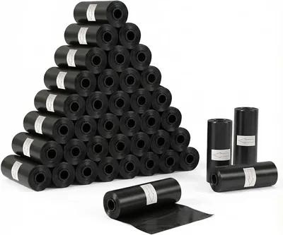 Bolsas para Caca de Perro H HANSEL HOME 600 Bolsas - 40 Rollos, Tamaño Grande 23 x 30 cm, Negro